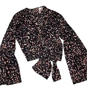 Sanctuary Black and Pink Patterned Blouse